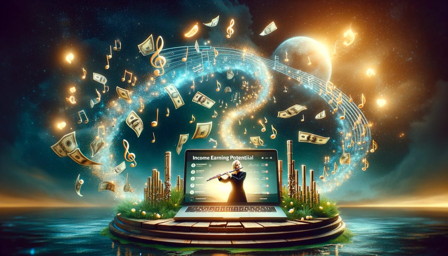 【収入獲得の可能性】音楽の旅へようこそ：森口九喜子のオンラインフルート教室で学ぶ魔法