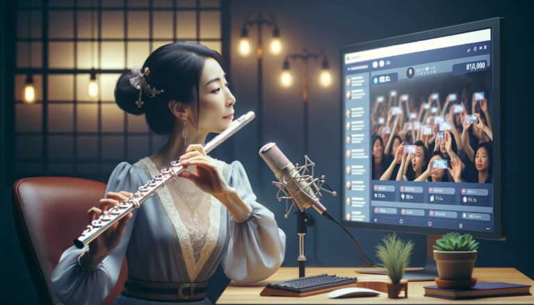 フルート演奏で1日10万円ライブ配信収益を得る：森口九喜子の成功ストーリー